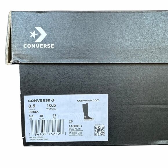 ⭐Converse Chuck Taylor XXHi Leather Straps 8.5 Mens Sneakers Boots Black A16600C - Picture 8 of 9